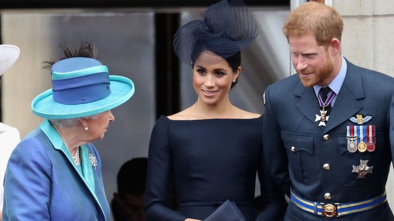 Rainha Elizabeth II, Meghan Markle e príncipe Harry - Getty Images