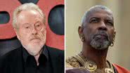 Ridley Scott e Denzel Washington - Getty Images; Divulgação/Paramount Pictures