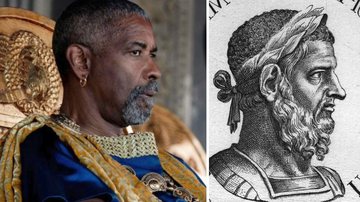 Denzel Washington interpreta "Macrinus" em "Gladiador 2" - Divulgação/Paramount Pictures; Getty Images