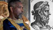 Denzel Washington interpreta "Macrinus" em "Gladiador 2" - Divulgação/Paramount Pictures; Getty Images