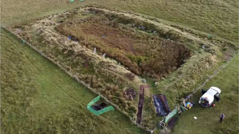 Sítio arqueológico conhecido como Salão do Rei Arthur - Divulgação/Historic England