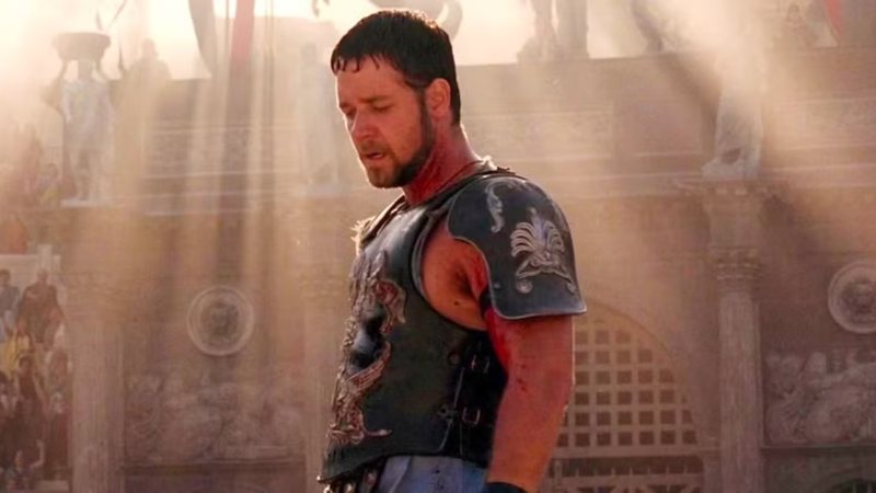 Russell Crowe em 'Gladiador' (2000) - Reprodução/Universal Pictures