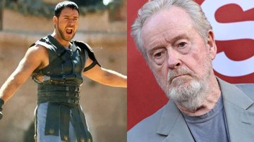 Cena de 'Gladiador' e Ridley Scott - Divulgação e Getty Images