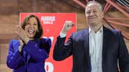 Kamala Harris ao lado do marido, Doug Emhoff - Getty Images