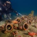 Cerca de 40 ânforas foram encontradas no fundo do mar - Reprodução/Facebook/Soprintendenza del Mare