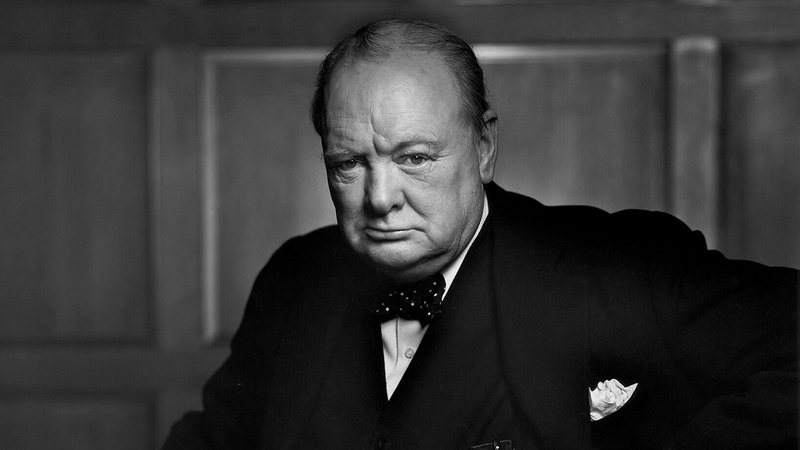 Detalhe da foto 'O Leão que Ruge' de Winston Churchill - Yousuf Karsh/Library and Archives Canada