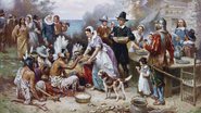 'The First Thanksgiving', por Jean Leon Gerome Ferris - Domínio Público via Wikimedia Commons