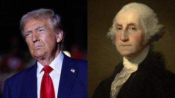 Fotos de Trump e Washington - Getty Images e Domínio Público