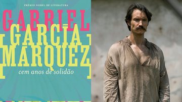 Capa do livro de Gabriel García Márquez (à esqu.) e cena da série da Netflix (à dir.) - Divulgação/Netflix