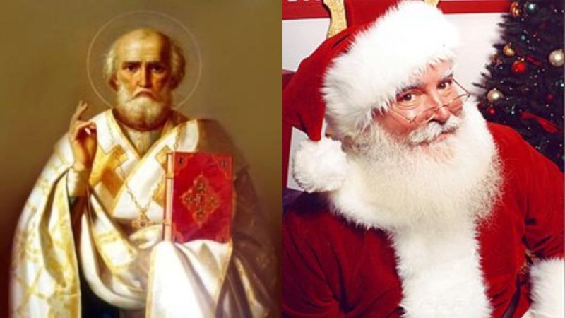 São Nicolau e Papai Noel - Reprodução e Wikimidea