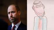 Príncipe William e sua caricatura feita por uma criança - Getty Images e Reprodução