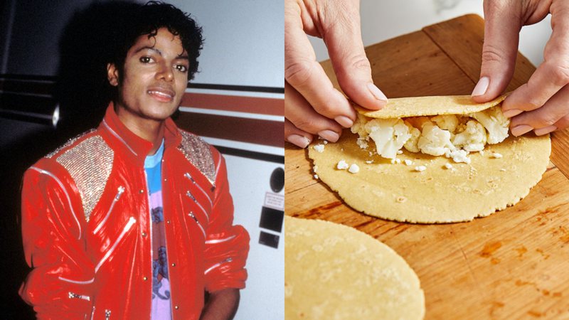 Michael Jackson (à esqu.) e uma enchiladas (à dir.) - Getty Images