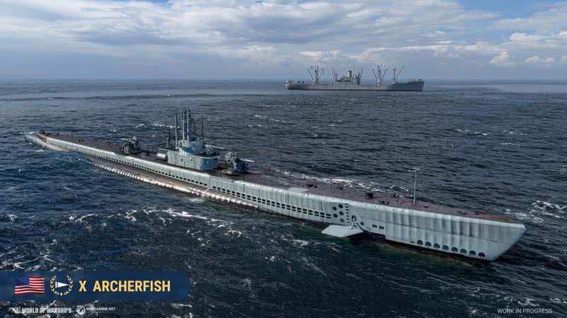 Registro do USS Archerfish em World of Warships - Divulgação/World of Warships