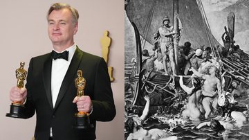 Christopher Nolan (à esqu.) e ilustração de "A Odisseia" (à dir.) - Getty Images