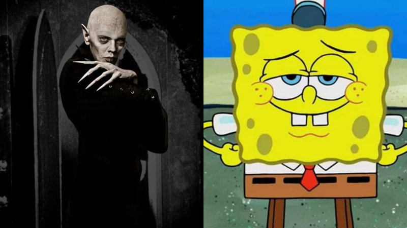 Imagem do remake de Nosferatu (à esqu.) e o personagem Bob Esponja (à dir.) - Divulgação