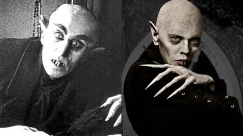 Cena do filme Nosferatu (1922) e do remake (2024) - Divulgação / Prana Film e Divulgação