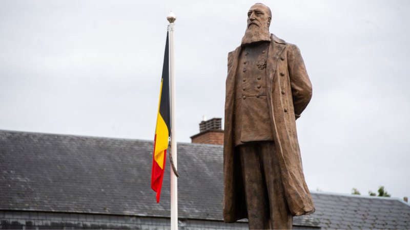 Estátua do rei Leopoldo, figura símbolo do colonialismo belga - Getty Images