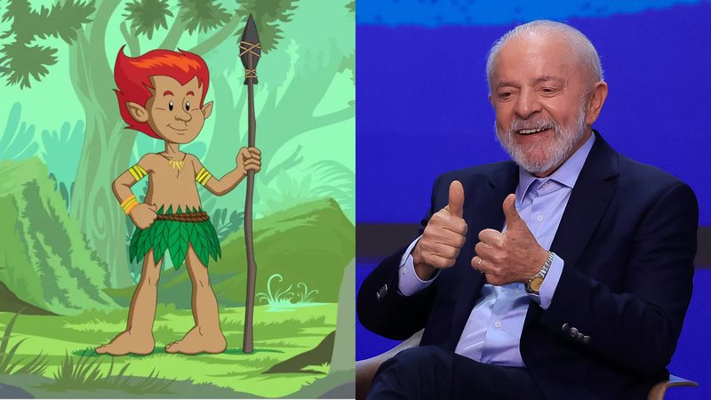 Ilustração representando o Curupira e o presidente Lula - Divulgação/Rede Amazônica/Celso Costa / Getty Images