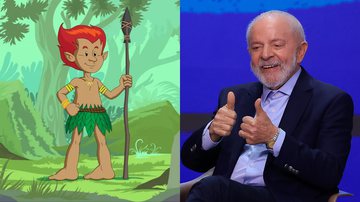 Ilustração representando o Curupira e o presidente Lula - Divulgação/Rede Amazônica/Celso Costa / Getty Images