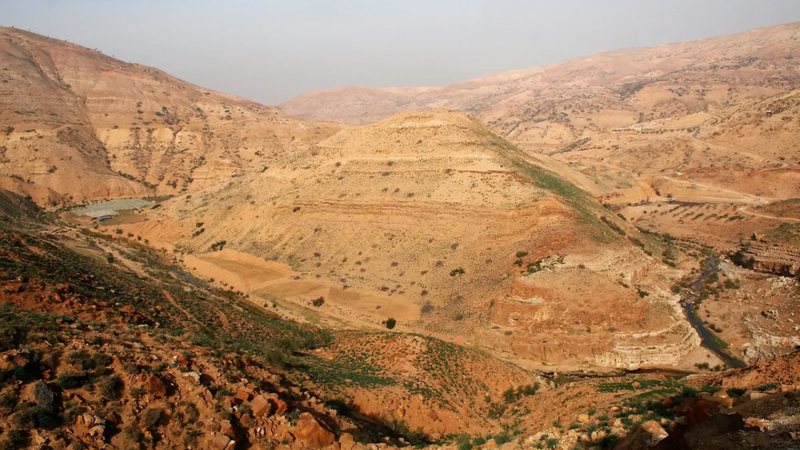 Fotografia aérea do sítio arqueológico de Tall adh-Dhahab al-Gharbi - Divulgação/Israel Finkelstein