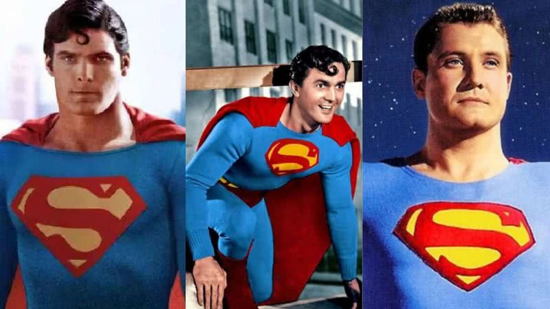 Os três principais Supermans que embasam a teoria reunidos em montagem - Divulgação