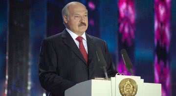 O presidente da Bielorrúsia,  Alexander Lukashenko, durante discurso - Wikimedia Commons