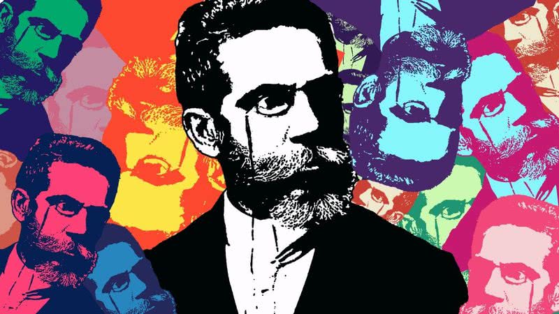 Ilustração de Machado de Assis com montagem em Pop Art - Imagem de Jo-B por Pixabay