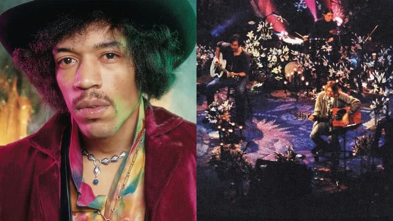 Capas dos álbuns de Jimi Hendrix e Nirvana - Divulgação / Amazon