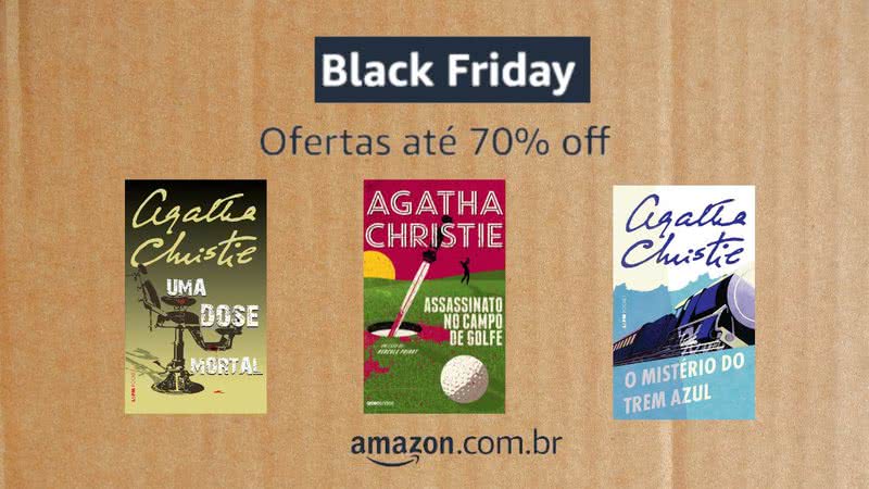 Capas das obras escritas por Agatha Christie, disponíveis em ofertas imperdíveis na Black Friday da Amazon - Créditos: Reprodução/Amazon