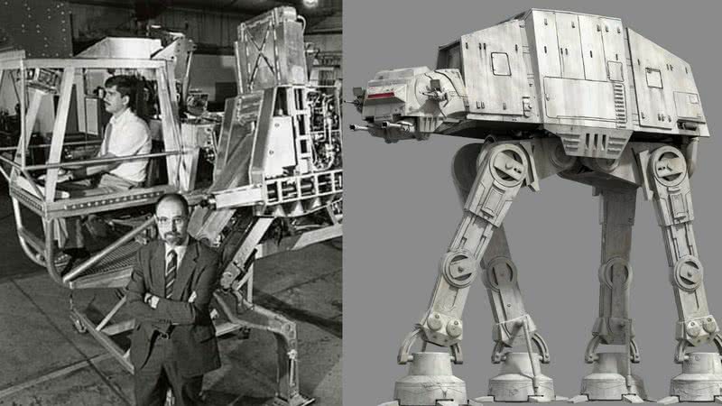 A máquina criada para o Exército dos Estados Unidos e o AT-AT de Star Wars - Divulgação/Universidade Estadual de Ohio/Walt Disney Pictures