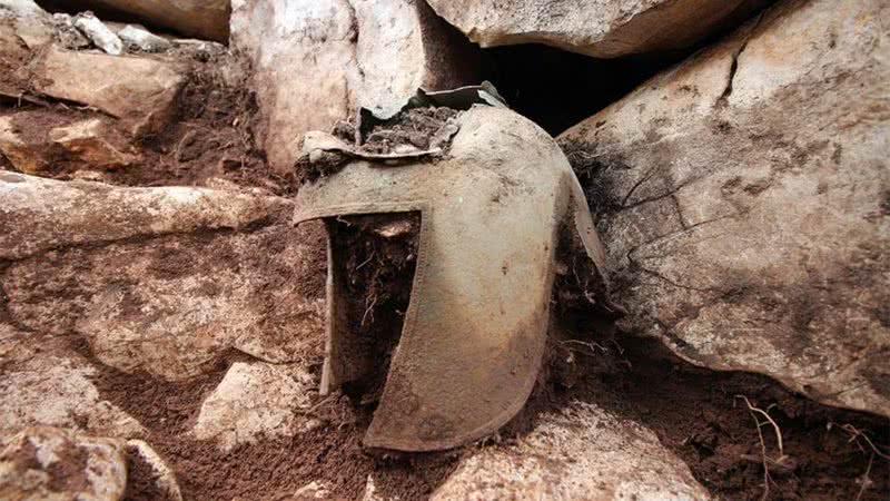 Capacete grego-ilíria descoberto na Croácia - Divulgação - Museus de Dubrovnik