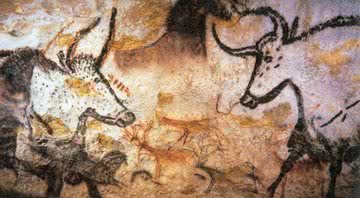 Fotografia das cavernas de Lascaux. - Domínio Público