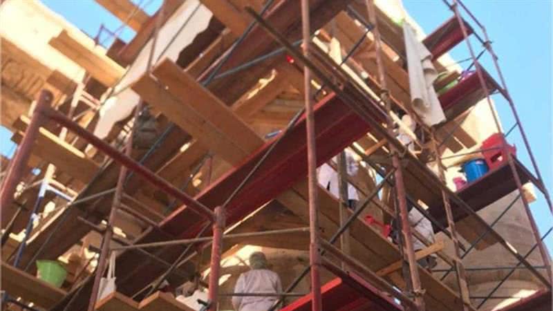 Obras de restauração em Karnak, no Egito - Divulgação/Ahram Online