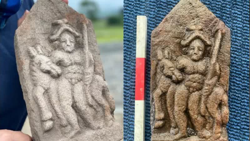 A pedra esculpida encontrada na Inglaterra - Divulgação/The Vindolanda Trust