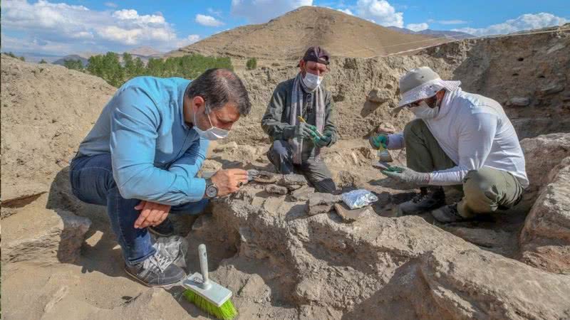 Pesquisadores analisam sítio arqueológico em Vã - Divulgação/Facebook/Archaeology.in.Turkey.AIN/12.10.2020