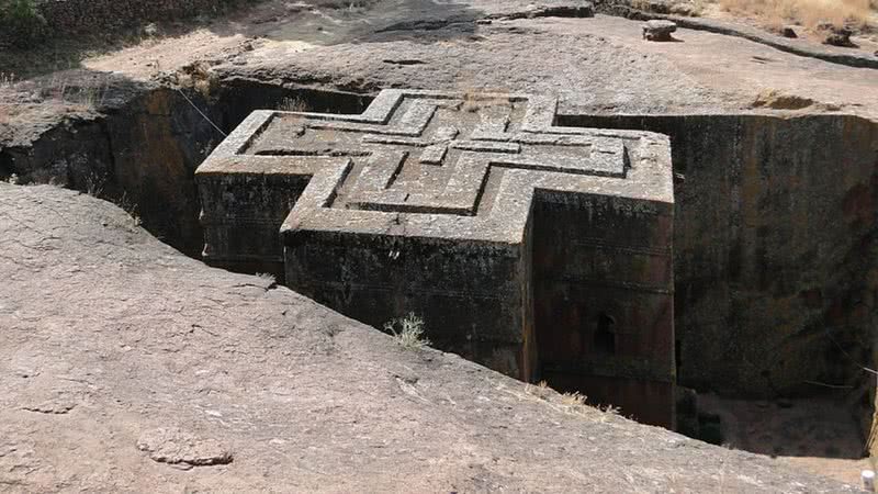 Uma das igrejas de Lalibela, na Etiópia - Wikimedia Commons