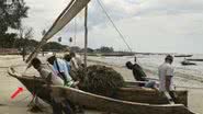 Fotografia de um "ngalawa", um dos barcos estudados - Divulgação/Lucy Blue