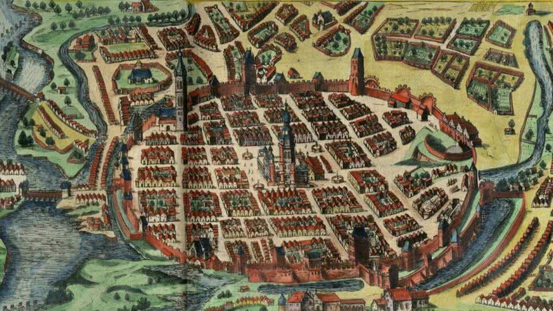 ilustração de Poznań feita em meados de 1617 - Domínio Público