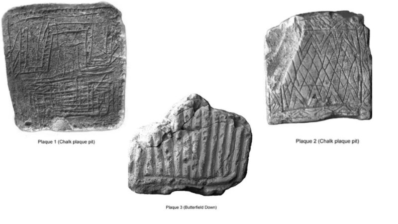 Fotografia de algumas das placas de giz analisadas - Divulgação/ Wessex Archaeology