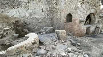 Fotografia tirada no local de descoberta recente na Pompeia - Divulgação/Sítio Arqueológico de Pompeia