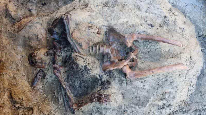 O esqueleto encontrado em Herculano - Divulgação/Parco Archeologico di Ercolano