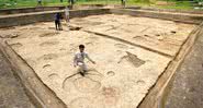 As ruínas do possível palácio imperial descobertas no Japão - Divulgação/Takuya Tanabe