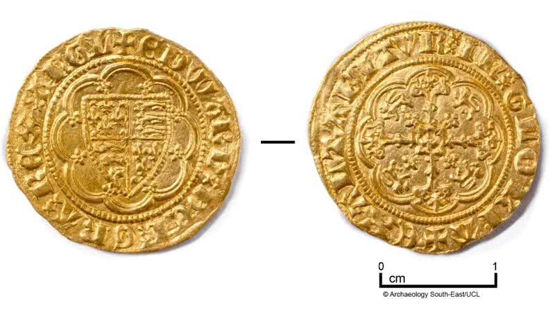 Moedas de ouro descobertas - Divulgação - Archaeology South-East