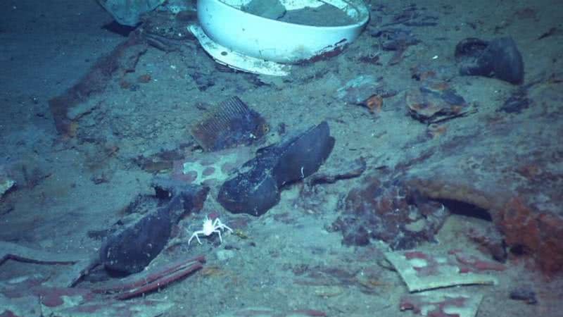 Fotografia de restos do naufrágio do Titanic - Divulgação/ Universidade de Rhode Island