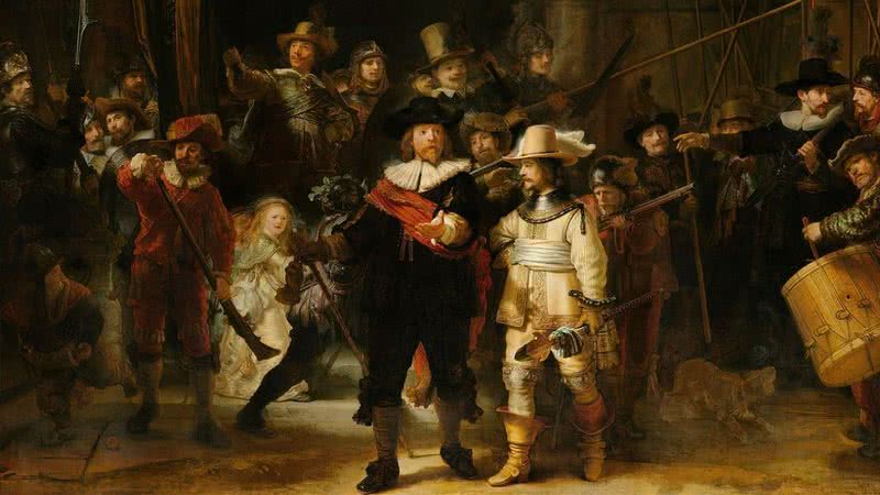 Obra "A Ronda Noturna" de Rembrandt - Domínio Público