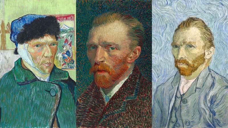 Alguns dos autorretratos de Vincent van Gogh - Domínio Público via Wikimedia Commons