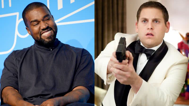 O rapper Kanye 'Ye' West e o ator Jonah Hill em 'Anjos da Lei' (2012) - Getty Images / Reprodução/Columbia Pictures