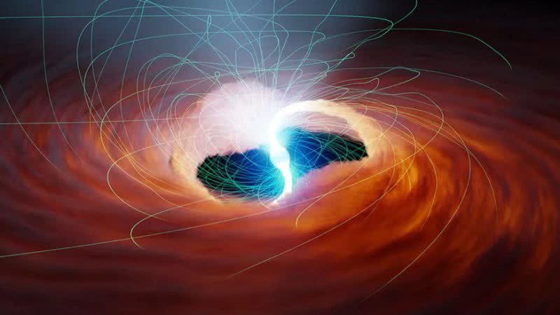 Ilustração de estrela de neutrôns, uma fonte de raios X super luminosa - Divulgação/NASA/JPL-Caltech