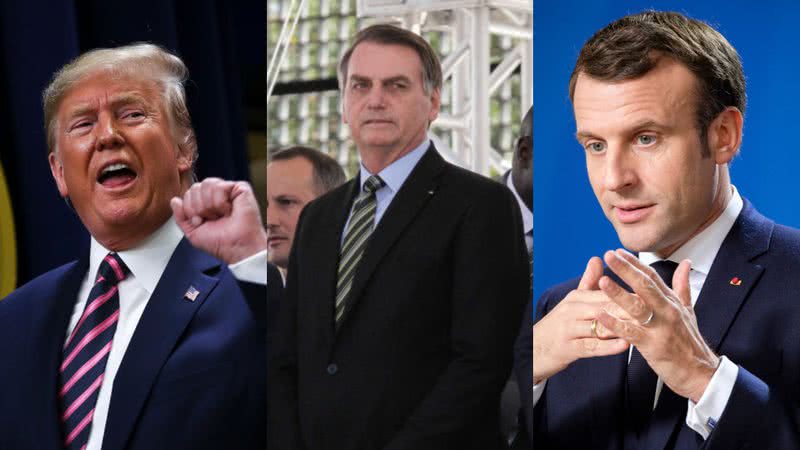 Trump, Bolsonaro e Macron marcaram presença nas brigas - Getty Images