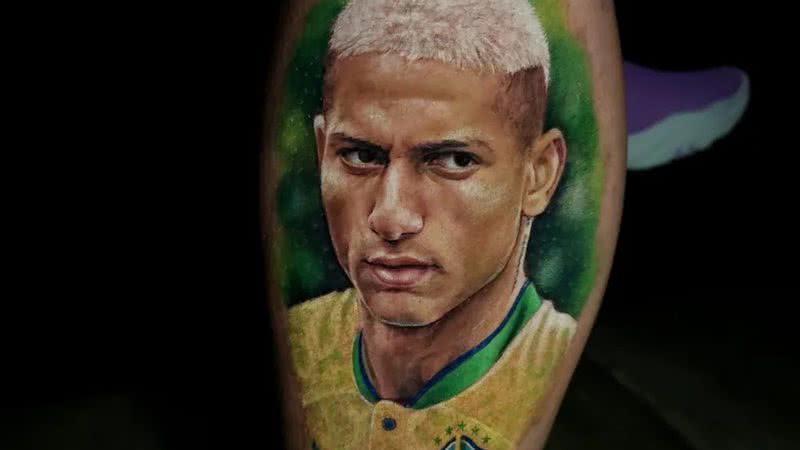 Imagem da tatuagem com rosto de Richarlison - Reprodução / Arquivo pessoal